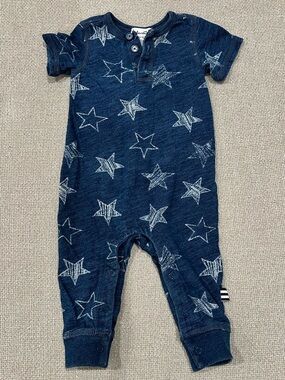 Splendid Baby 100% Cotton Star Print Blue Onesie Romper Size 0-3 months